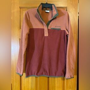 Columbia Women's Mountain Side Pullover Fleece Jacket Snap T Two Tone Medium